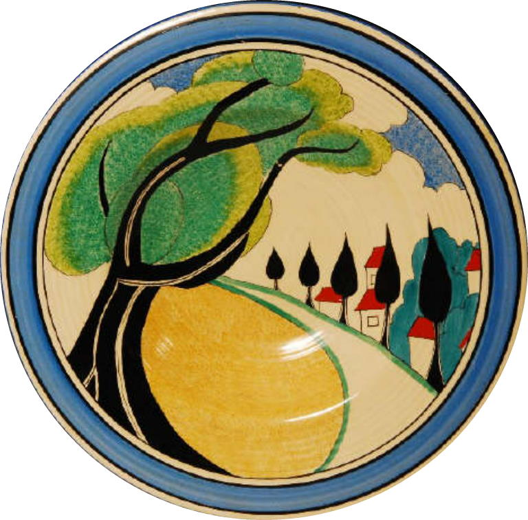 May Avenue A Clarice Cliff 18 inch ribbed charger circa 1933