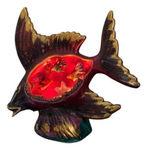 Vallauris Fish Lamp with light switched on