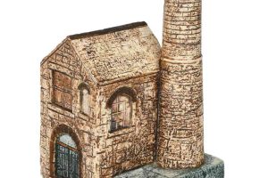 A Troika Pottery Tin Mine modelled in relief glazed in colours painted Troika Cornwall