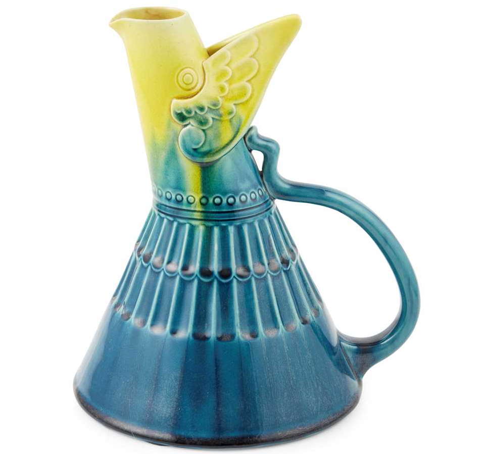 Birdform Pottery Jug by Christopher Dresser For Linthorpe Pottery c1880
