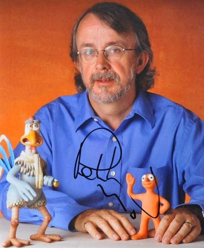 Aardman Animations Peter Lord autographed photograph with Morph