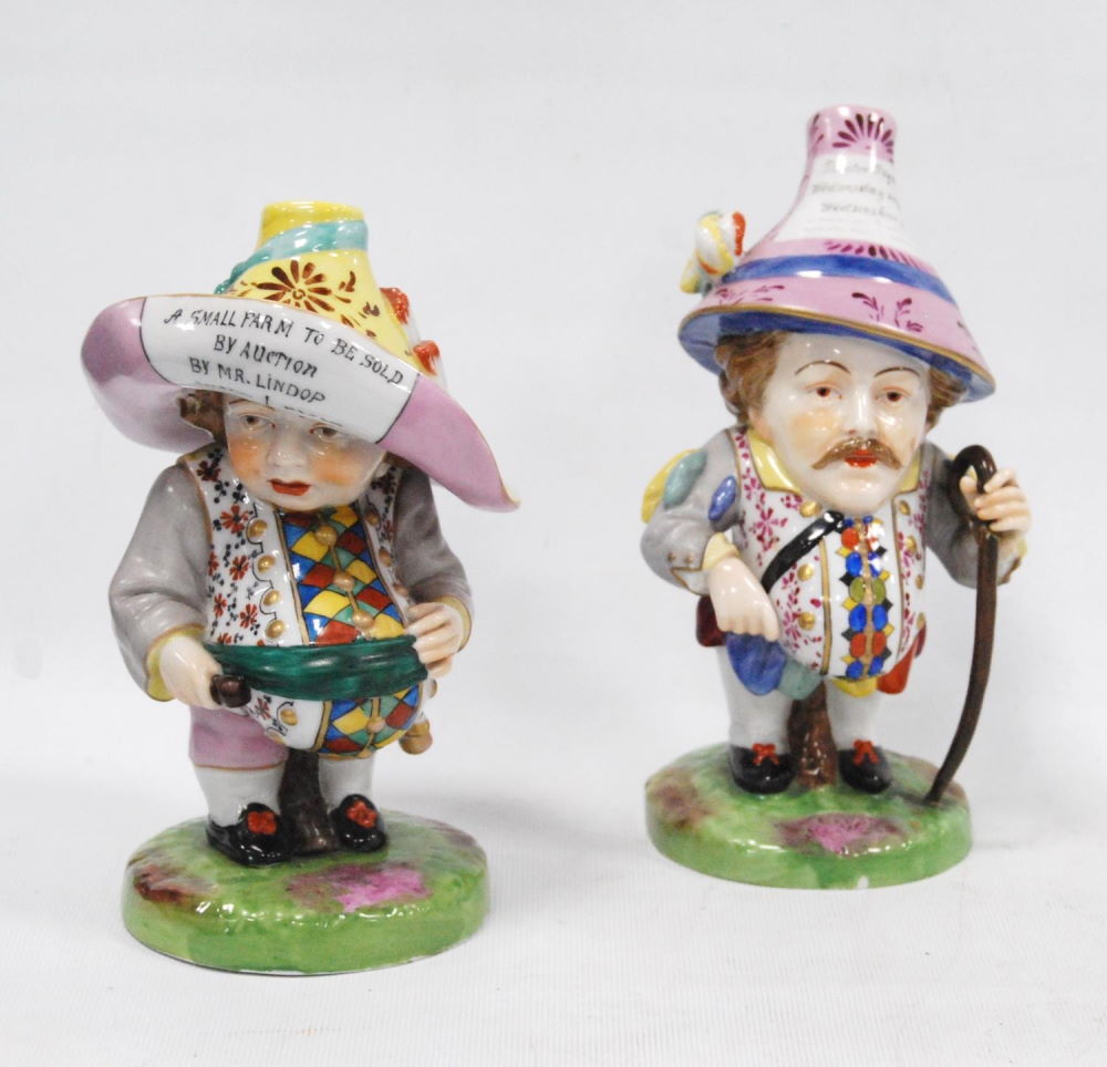Pair of early 20th century Royal Crown Derby Mansion House dwarf figures