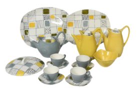 Chequers a Midwinter Stylecraft part tea set and dinner service for four designed by Terrence Conran