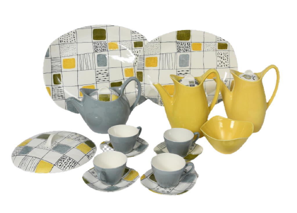 Chequers a Midwinter Stylecraft part tea set and dinner service for four designed by Terrence Conran