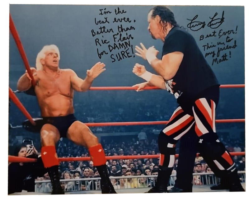 TERRY FUNK autograph 8x10 signed picture with inscription with Nature Boy Ric Flair