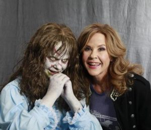 Linda Blair with a life size Regan model created by The Scary Closet