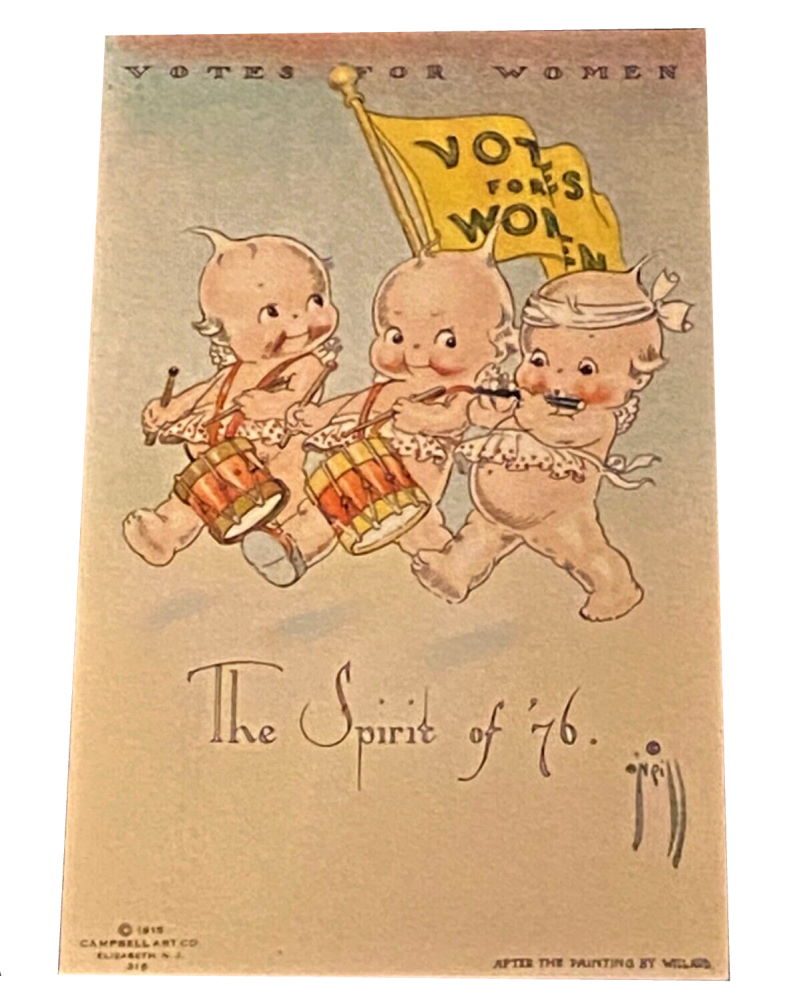 Votes For Women - Rose O'Neill Woman Suffrage Kewpie Postcard The Spirit of 76