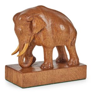 Stan Woodpecker Dodds Carved Elephant Figure Circa 1980
