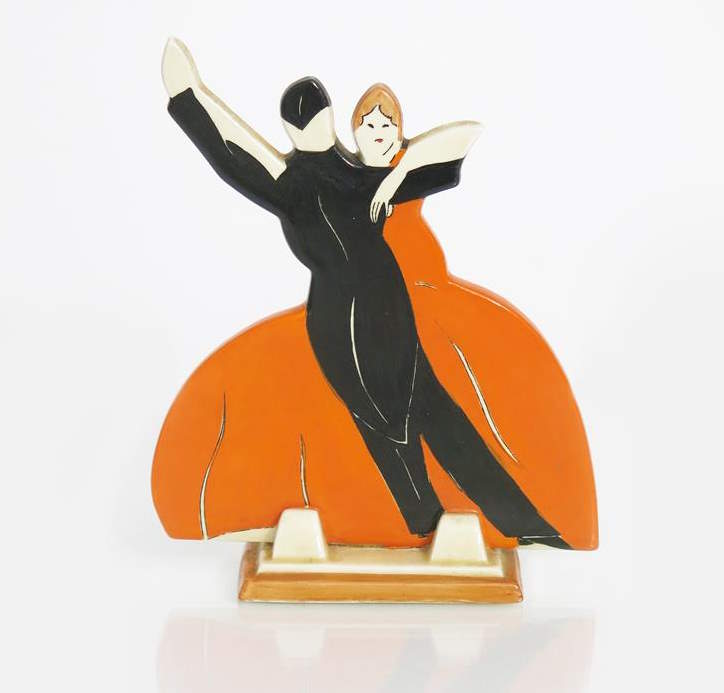 Age of Jazz a rare Clarice Cliff Bizarre table centrepiece Jazz Dancers model no 433