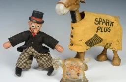 Schoenhut jointed wood Barney Google and Spark Plug characters