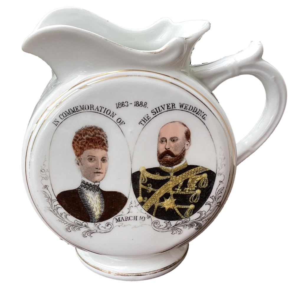 1888 Prince Albert & Alexandra Silver Wedding German Porcelain Jug