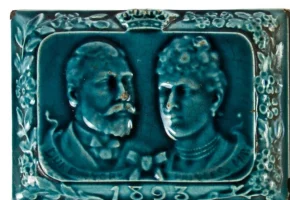 Commemorative tile the wedding of The Duke of York and Princess Mary 1893
