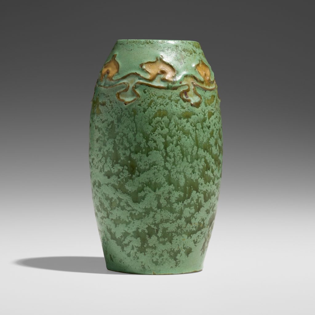 Frederick Hurten Rhead for Arequipa Pottery Vase With Leaves