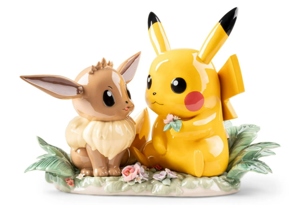 Lladro Pikachu and Eevee Sculpture
