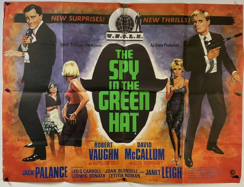 THE SPY IN THE GREEN HAT (1966) UK Quad film poster, based on the TV series The Man From UNCLE