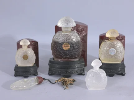 Assorted Vintage Bourjois Kobako Glass Perfume Bottles