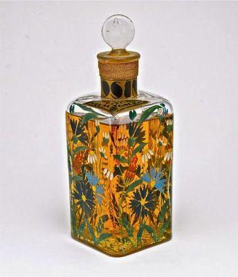 Hand painted Rosine perfume bottle early 1910s